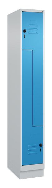 C+P Z-Spind Classic PLUS, C Z-Spind, Classic PLUS, Sockel, 2 Abteile, 1950x300x500mm, 7035/5012, Drehriegel, 080023-102 S10004