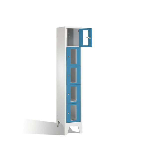C+P Schließfachschrank Classic, H1850xB320xT500mm, Farbe: Lichtgrau / Lichtblau, 8010A105 S10003