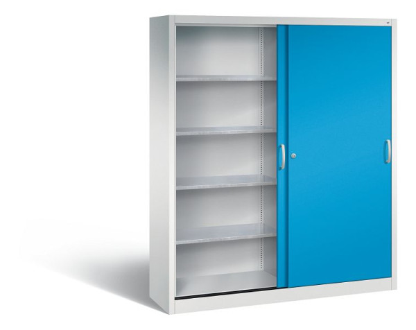 C+P Schiebetürenschrank Acurado, H1950xB1600xT400mm, Farbe: Lichtgrau / Lichtblau, Bügelgriff, 2149-00 S10052