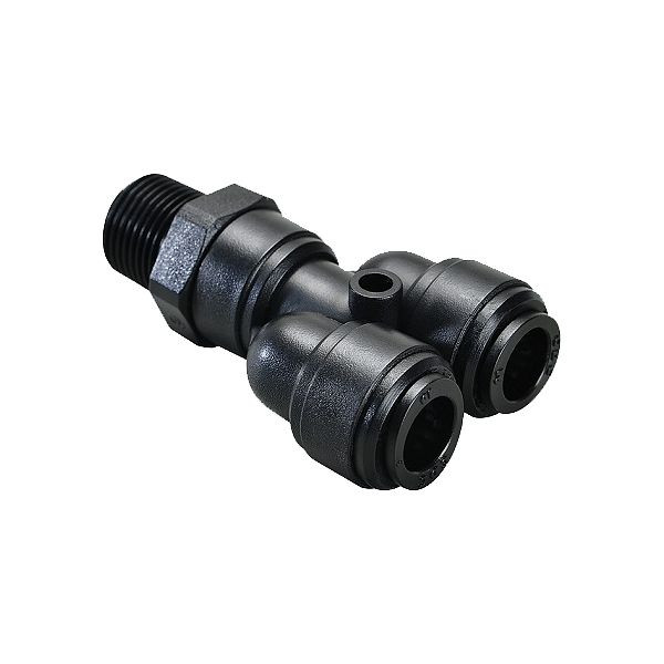 timmer B-YEdk-8-1/8-KU-H2O, Y-Einschraubverschraubung konisch, aus Kunststoff, drucklos einstellbar, für Wasser, VE: 10 Stück, 03080509