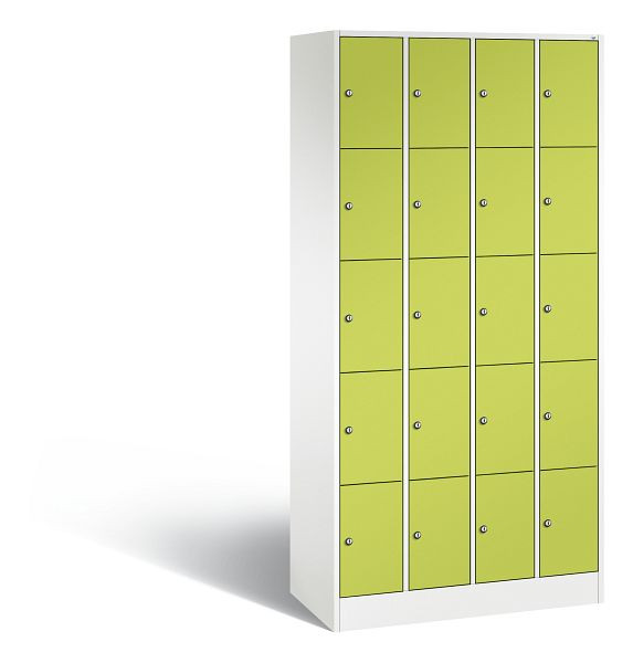 C+P Schließfachschrank Serie 8070, H1950xB900xT480 mm, Weiß/Viridingrün, 80700-40 S10453