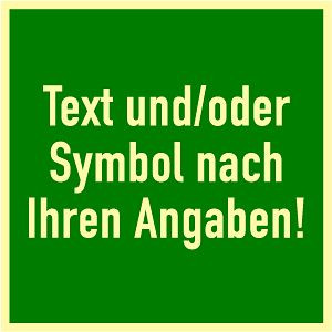 Moedel Rettungszeichen-Text und/oder Symbol nach Angabe, Folie, nachleuchtend, 160-mcd, 100x100mm, 99985