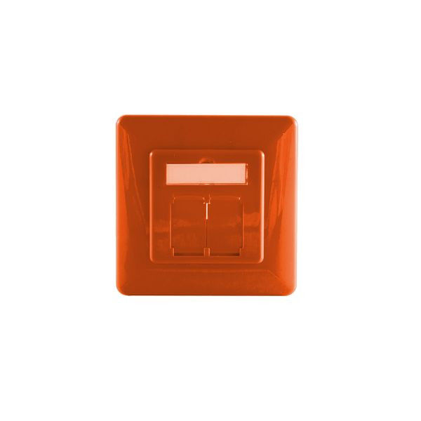 S-Conn Zentralstück inkl. Abdeckrahmen für Netzwerkdosen, orange, 74281-O