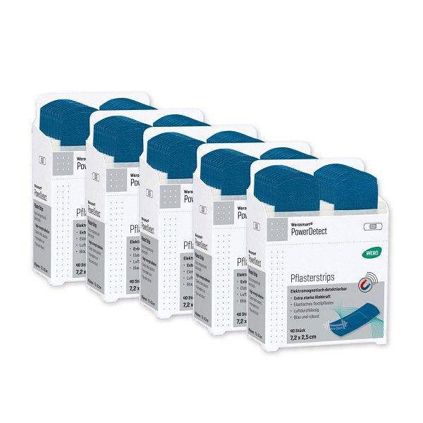 WERO Werosmart PowerDetect Pflasterstrips, 7,2 x 2,5 cm, VE: 5 x 40 Stück, 180738
