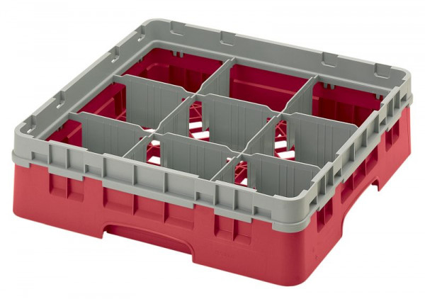 Cambro Spülkorb mit 9 Fächer Camrack® 9 cm Rot, 9S318163