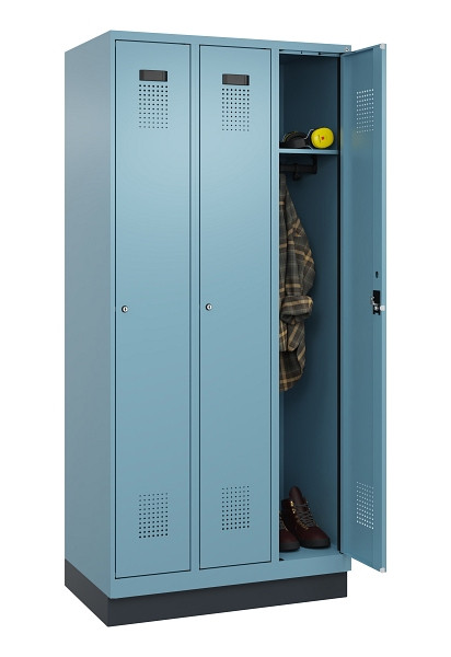 C+P Spind Evolo PLUS, mit Sockel, 3 Abteile, 1950x900x500mm, 0010/0010, Verschluss Zylinderschloss, Ablageböden 3, 049020-30 S10048