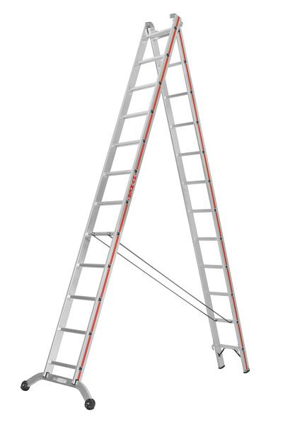 HYMER Mehrzweckleiter, zweiteilig, 2x12 Sprossen, Länge eingefahren 3,52 m / ausgefahren 6,03 m, 604524