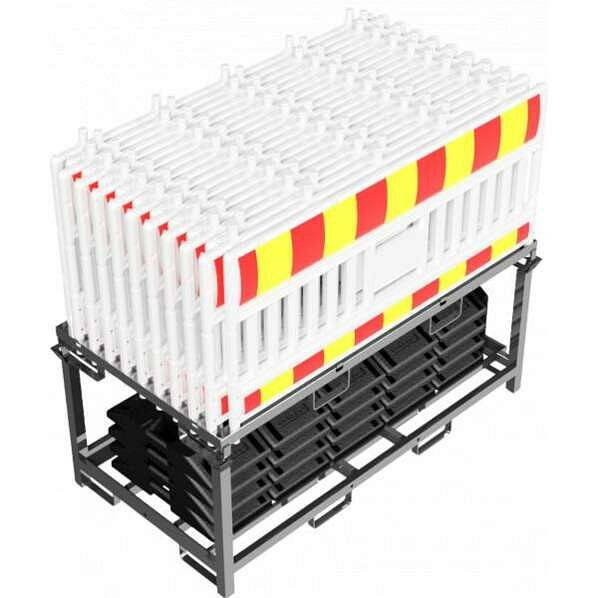 Schake Absperrschrankengitter SET5, bestehend aus: Lager- und Transporttraverse, mit Folie Typ1 ohne Lampenadapter (Art.-Nr. 33620KSK), 33620KSK-SET5