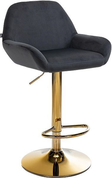CLP Barhocker Braga Gold Samt, schwarz, 325107, 4255716337469