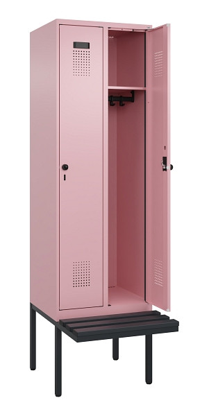 C+P Spind Evolo PLUS, 2 Abteil, 2120x600x815mm, 3015/3015, Drehriegel, Material Sitzfläche Kunststoff, 0490407-20 S10078