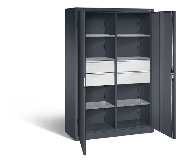 C+P Werkzeugschrank Acurado, H1950xB1200xT500mm, Farbe: Schwarzgrau, Muldengriff, 8931-3042 S10213