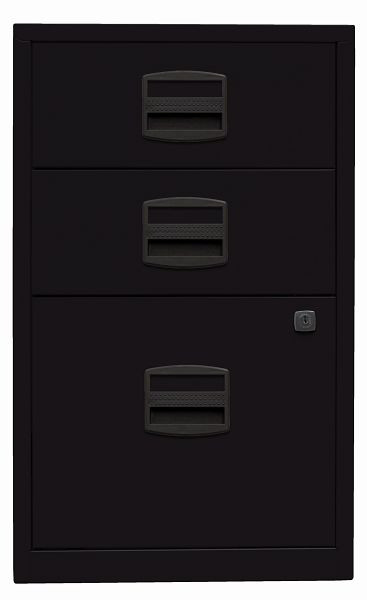 Bisley Beistellschrank PFA, 2 Universalschubladen, 1 HR-Schublade, schwarz, PFA3633
