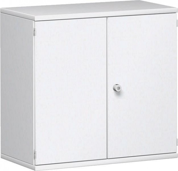 geramöbel Flügeltürenschrank 1 Dekor-Einlegeboden, abschließbar, 800x425x768, Weiß/Weiß, N-10D208-WW