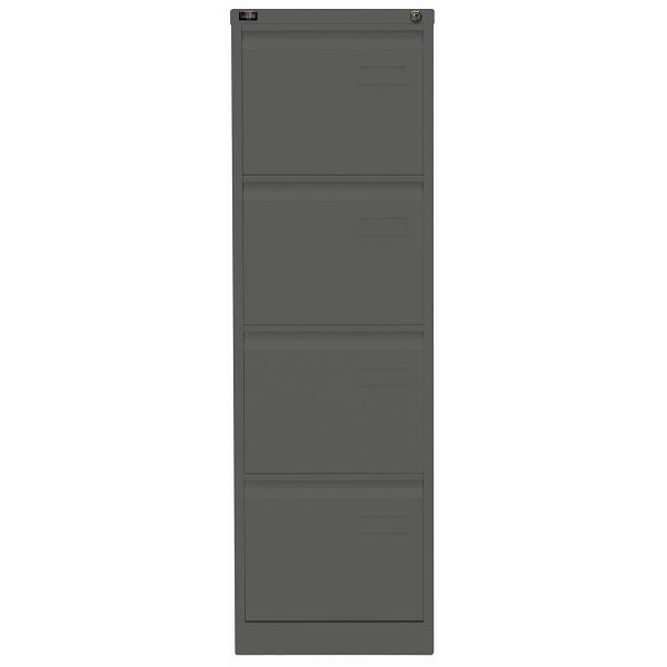 Bisley LIGHT Hängeregistraturschrank LIGHT, einbahnig, 4 HR-Schubladen, 634 anthrazitgrau, IPCCA14634