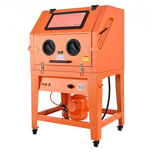 VEVOR Sandstrahlkabine 926 L, Stahl, auf Rädern, 121 L Behälter, 1,6-PS-Staubabsaugung, für Oberflächenbearbeitung großer Teile, PSJ245GALY00Y70BN001V2