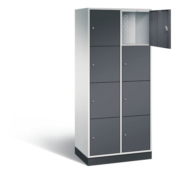 C+P XL-Schließfachschrank Intro, H1950xB820xT490mm, Farbe: Lichtgrau / Schwarzgrau, 8470-202 S10075