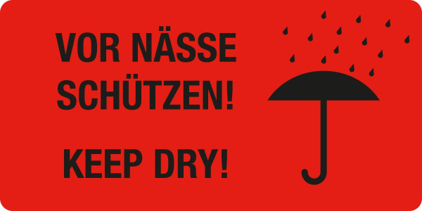 Eichner Warn- und Verpackungsetiketten, Text: Vor Nässe schützen!, 9220-00081-002