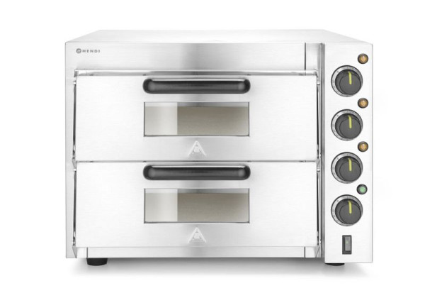 Hendi Doppeldeck-Pizzaofen 3000W, Silber, 50/350 °C, 230V/3000W, 580x560x435mm, 220283