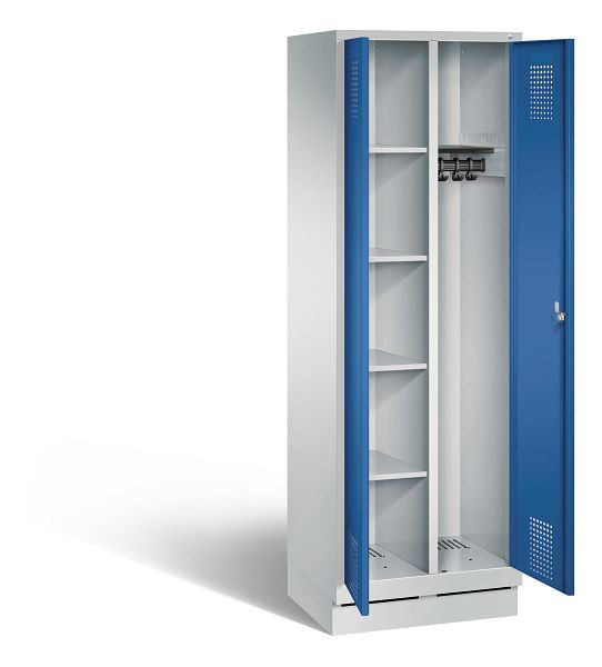 C+P Putzmittel-Spind Evolo, H1800xB610xT500mm, Farbe: Lichtgrau / Enzianblau, 48160-20 S10063