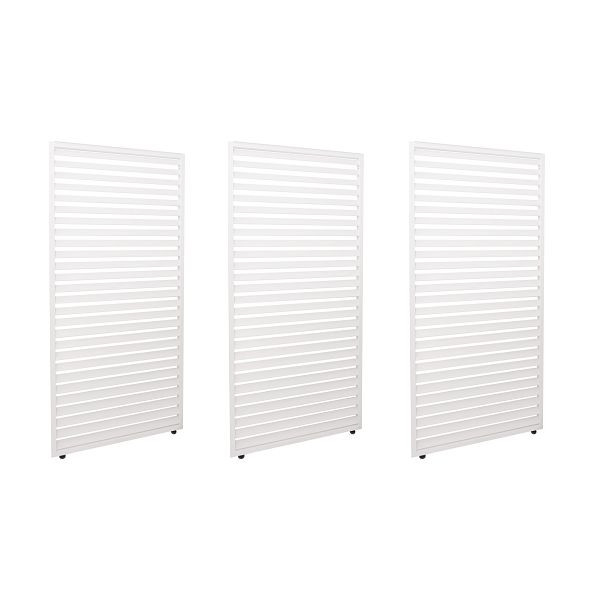 Mendler 3er-Set Aluminium Paneele für Pergola HWC-L46, Terrassenüberdachung, Lamellenpaneel Modul, 204x271cm, weiß, 110502+110503