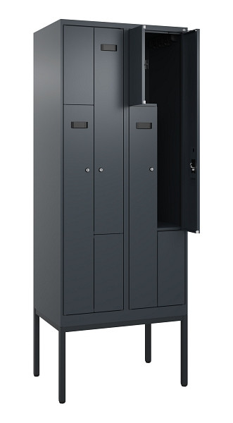 C+P Z-Spind Evolo PLUS, Gestell, 4 Fächer, 2120x800x500mm, 7016/7016, Zylinderschloss, 0490337-224 S10043
