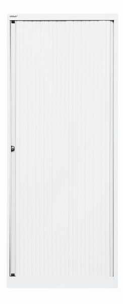 Bisley Rollladenschrank EuroTambour, 4 Fachböden, 5 OH, B 800 mm, Rollladen verkehrsweiß, Korpus verkehrsweiß, ET408194SPWW696