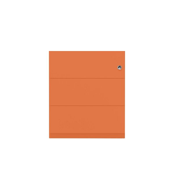 Bisley Rollcontainer Note™, 3 Schubladen, Tiefe 565 mm, Griffleiste, 603 orange, NWA59M7SSS603