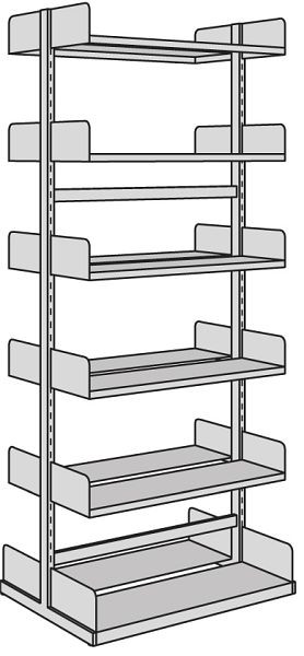 Kerkmann Freiarm-Regal Univers, B 1000 x T 250 x H 2250 mm, lichtgrau, 52859111