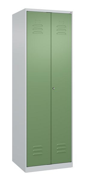 C+P Mehrzweckschrank Classic PLUS, C Wäsche-/Garderobenspind Classic PLUS, 2 Abteile, 1850x600x500mm, 7035/6011, Zylinderschloss, 080600-20 S10019