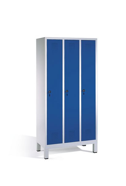 C+P Garderobenschrank Evolo, H1850xB900xT500mm, Farbe: Lichtgrau / Enzianblau, 48010-30 S10638
