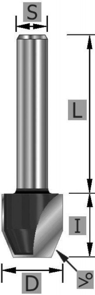 Edessö Fas-Bündigfräser HW, A: 12,7,<: 30°, B: 12,7, C: 12, 107512812
