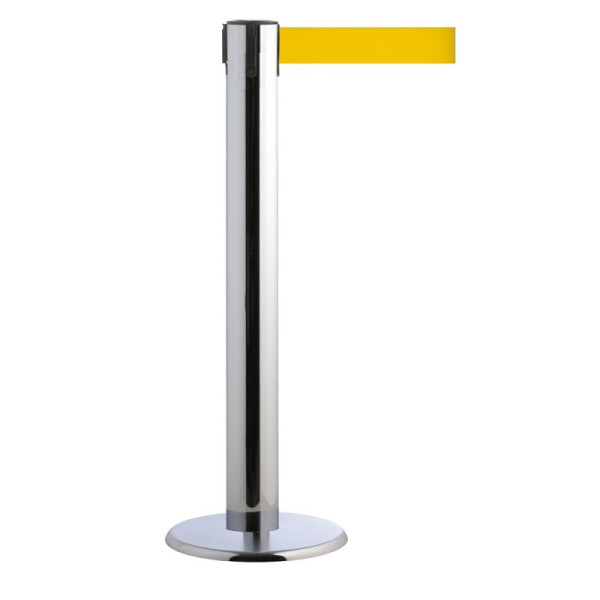 Stein HGS Personenleitsystem -P-Line Titan-, chrom, signalgelb, mit Gurtendstück (Standard), 15693-1202