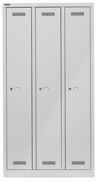 Bisley MonoBloc™ Garderobenschrank, 3 Abteile, je 1 Fach, lichtgrau, ML09T1645