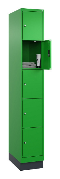 C+P Schließfachschrank Evolo PLUS, mit Sockel, 5 Fächer, 1950x300x500mm, 6037/60, 049020-105 S10026