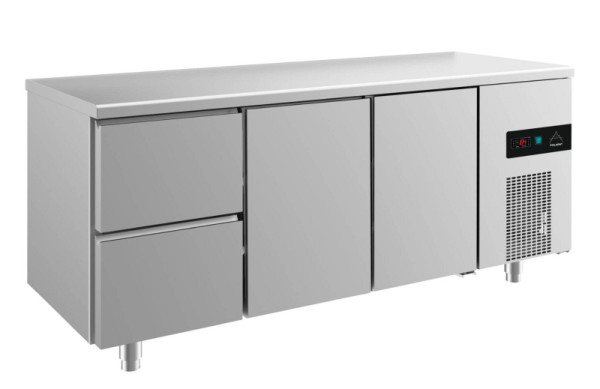 A&S Polarny Kühltisch -2 bis +8°C mit 2x Türen und 1x zwei Schubladen links, 1865 x 700 x 850 mm, KT3ZTT