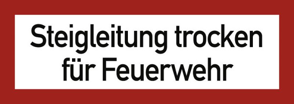 Moedel Steigleitung trocken für Feuerwehr, Folie, 297x105 mm, 57713