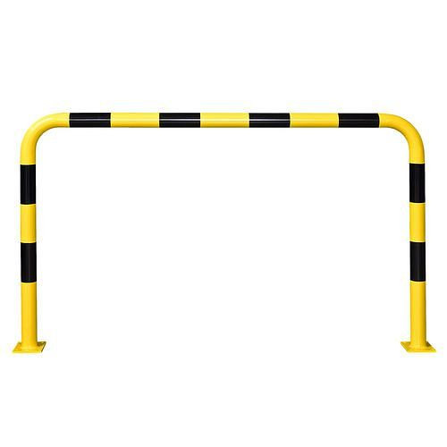 Moravia Rammschutz-Bügel, zum Aufdübeln, feuerverzinkt, gelb, beschichtet, schwarze Streifen, Ø: 76 mm, B 2000, 311040