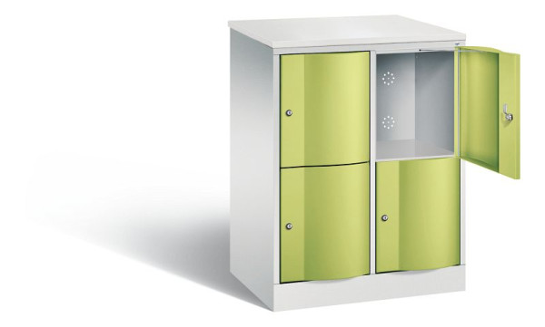 C+P Schließfachschrank Resisto, H1077xB772xT540mm, Farbe: Lichtgrau / Viridingrün, 8472-272 S10082