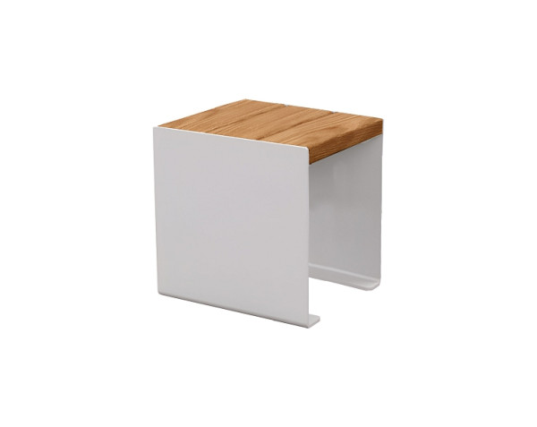 Procity Sitzbank Kube, 450 mm, Stahl & Holz Ohne Rückenlehne, helle Eiche/RAL 7044, 306397.7044.CHEC