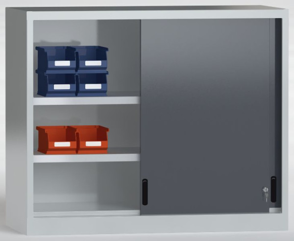 KLW Aufsatz-Schiebetürenschrank Höhe: 1000 mm Breite: 1200 mm Tiefe: 525 mm, ohne Mitteltrennwand, - mit 2 verstellbaren Fachböden, 7SN-QL1000TB-1012XRA