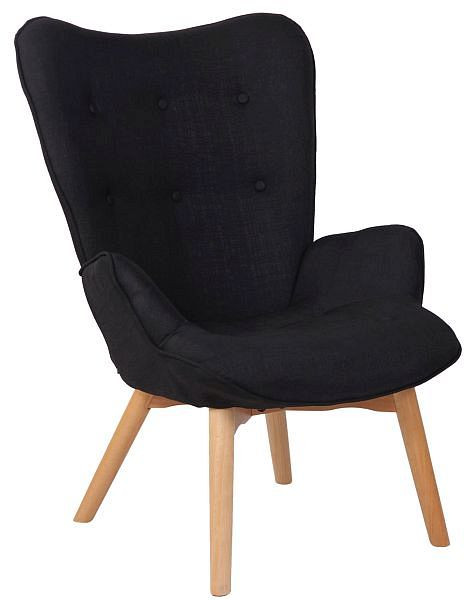 CLP Lounger Durham Stoff, schwarz, 309559, 4251563476221