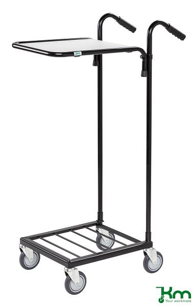 Kongamek Mini-Transportwagen 660 x 385 x 1090 mm, Schwarz / Weiß, 4 Lenkrollen, KM153-HS