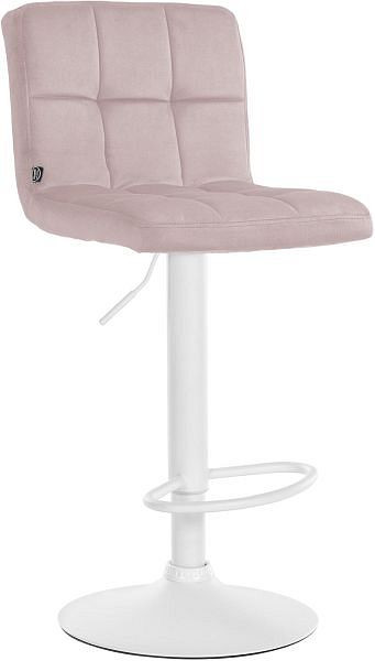 CLP Barhocker Peru Samt weiß, rosa, 323783, 4255716313722