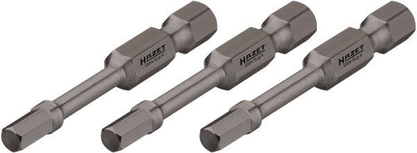 Hazet Schlag-, Maschinenschrauber Torsions-Bits, Sechskant massiv 6,3 (1/4 Zoll), Innen-Sechskant Profil, 6 mm, Anzahl Werkzeuge: 3, 2204SLG-6/3