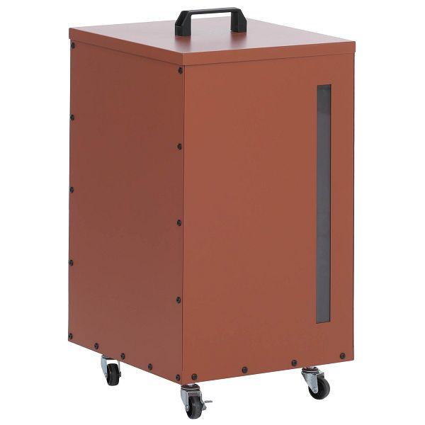 Mendler Pelletbehälter HWC-Q30, Pelletbox, Aufbewahrungsbox für z.B. Tierfutter, Sichtfenster Rollen 62x36x36cm, kupferfarben, 121244