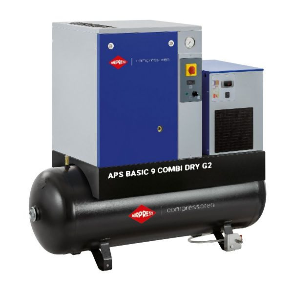 Airpress Schraubenkompressor 10 bar 500L 10 PS/7.5 kW 984 l/min (APS 9 Basic Combi Dry G2), 362959