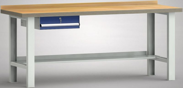 KLW Standard-Werkbank - 2000 x 700 x 840 mm L x T x H, eine Einzelschublade ES-BEA-150ES, variabel, WS503N-2000M40-E7001