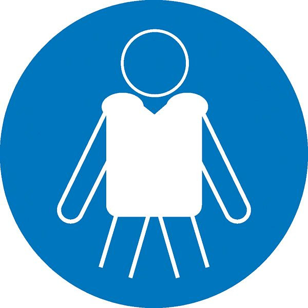 SafetyMarking Gebotsschild, Rettungsweste benutzen, Ø 10 cm, Folie, selbstklebend, 21.A7340