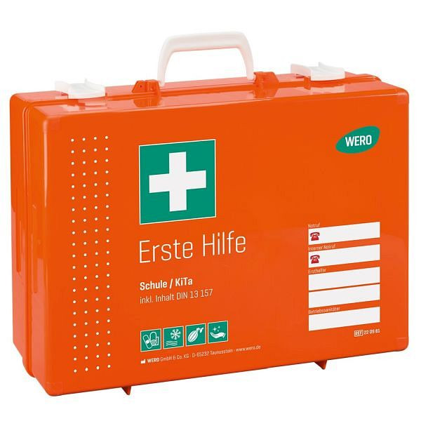 WERO Erste Hilfe Koffer Schule / KiTa inklusive DIN 13157 in Werotop 450, 220981
