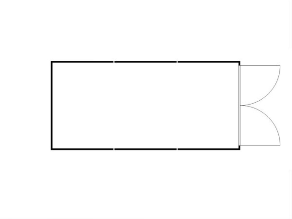FLADAFI Materialcontainer-Kombination MC 1360, verzinkt, zerlegt, Holzfußboden, Doppelflügeltür (symmetrisch) auf der 3 m Seite, F13600301-F911